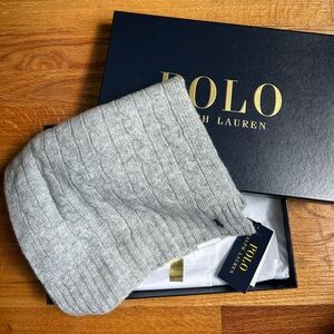 Polo by Ralph Lauren Brand New Light Gray Cashmere Scarf